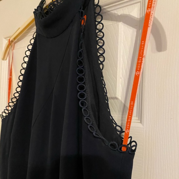 ML MONIQUE LHUILLIER Navy Love No One Halter-Neck High-Low Gown 6 - Picture 13 of 14